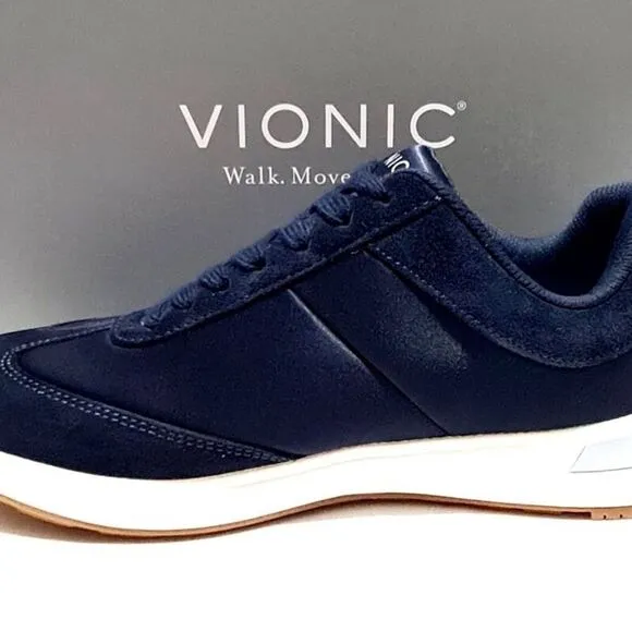 VIONIC BREILYN SNEAKER ORTHOTIC CASUAL SHOES NAVY BLUE SUEDE AND NYLON