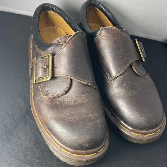 VTG Dr. Martens Monk Strap Buckled Shoes Made in England Size UK 3 US W size 5.5