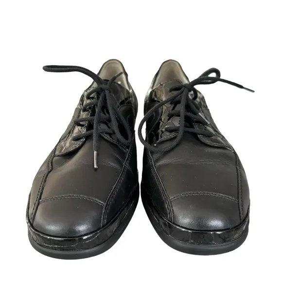 Waldlaufer | Black Extra Wide Fit Leather Lace Up Shoes Size UK 6 US 8.5