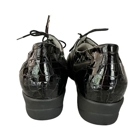 Waldlaufer | Black Extra Wide Fit Leather Lace Up Shoes Size UK 6 US 8.5