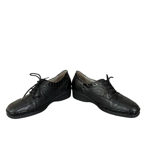 Waldlaufer | Black Extra Wide Fit Leather Lace Up Shoes Size UK 6 US 8.5