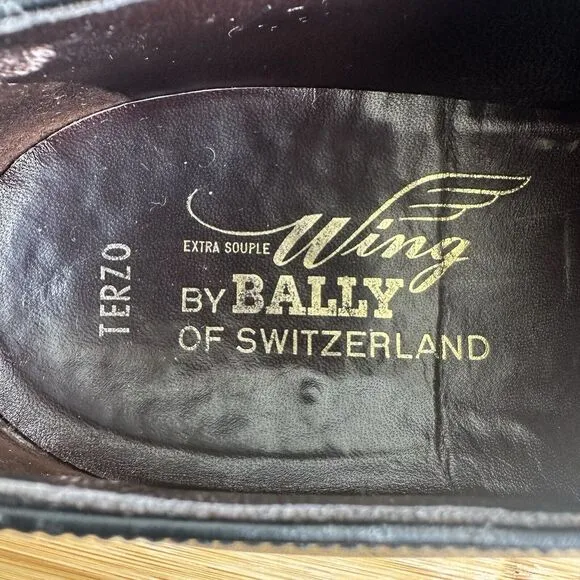 Wing By Bally Of Switzerland Men's Terzo Monk Strap Leather Shoes Black Size 8