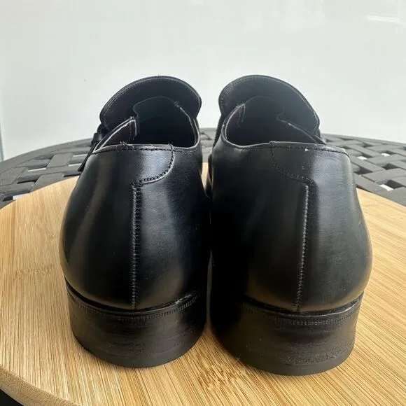 Wing By Bally Of Switzerland Men's Terzo Monk Strap Leather Shoes Black Size 8