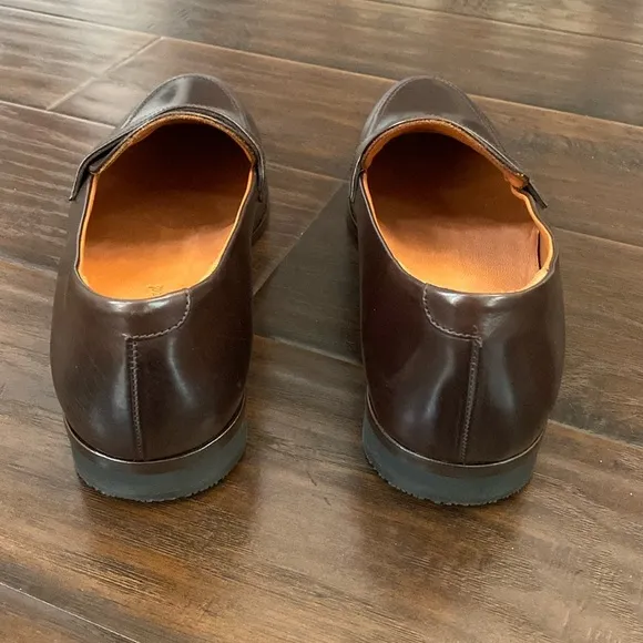 Wolf &amp; Shepherd men’s dark brown leather penny loafers shoes size various