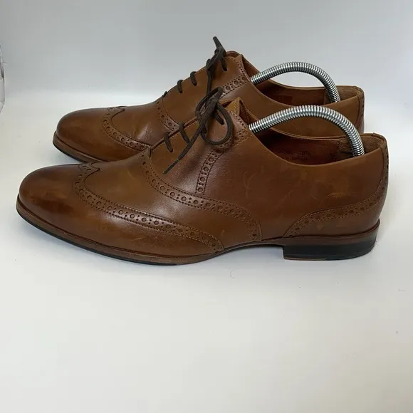 Wolf And Shepherd Men's Oxford Loafers Sz 10.5 Wingtip Brogue Brown Dress Shoe