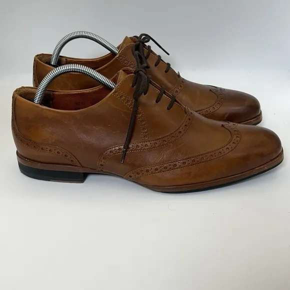 Wolf And Shepherd Men's Oxford Loafers Sz 10.5 Wingtip Brogue Brown Dress Shoe