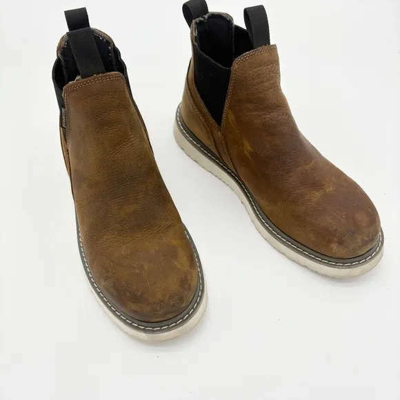 Wolverine Waterproof Leather Chelsea Boots Work Casual Brown 7EW