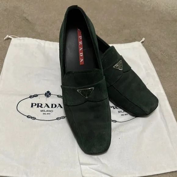 Women’s Green Suede Loafers