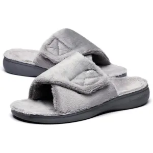Women's Plantar Fasciitis Fuzzy House Orthopedic Adjustable Slippers With Arch