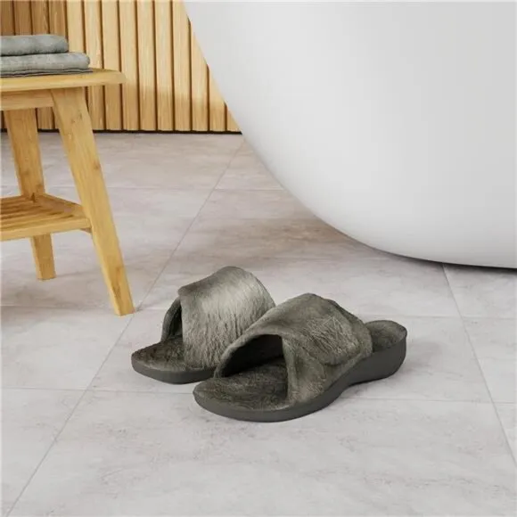 Women's Plantar Fasciitis Fuzzy House Orthopedic Adjustable Slippers With Arch