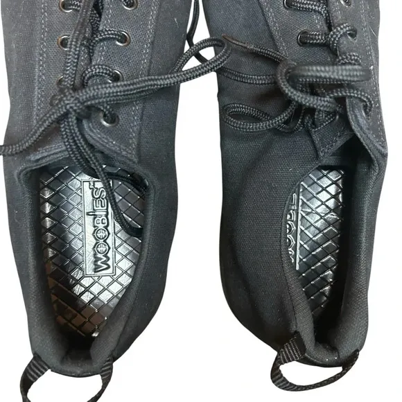 Woobies Tactical Mod-1 Shoes Mens 15  Black Canvas Low Slip Resistant Cap Toe