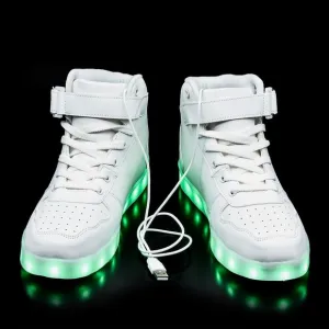 Wooowyet LED Light Up Shoes Kids High Top LED Sneakers for Boys Girls Toddler