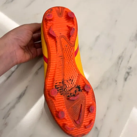 Yellow and Red Nike Athletic Shoes