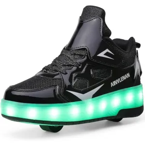 Ylllu Kids LED Roller Skate Shoes Single Wheel Light up Roller Shoes