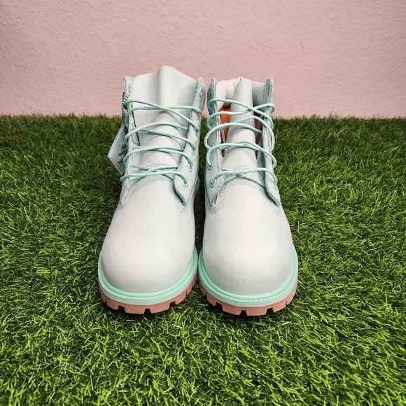 Youth Timberland 50th Anniversary Premium 6-Inch Boots Light Teal Waterproof