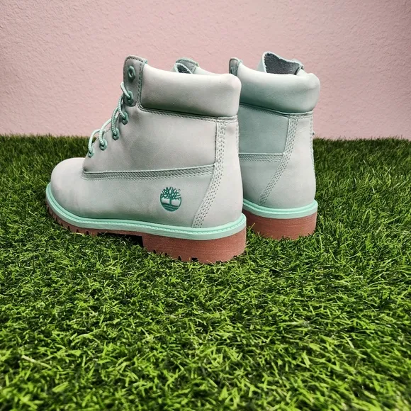 Youth Timberland 50th Anniversary Premium 6-Inch Boots Light Teal Waterproof