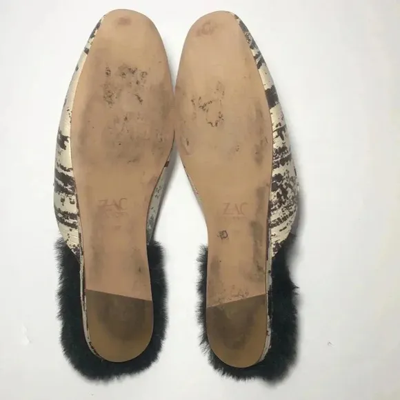 Zac Posen Women's Savanna Mule Loafers Shoes In Cream/Black