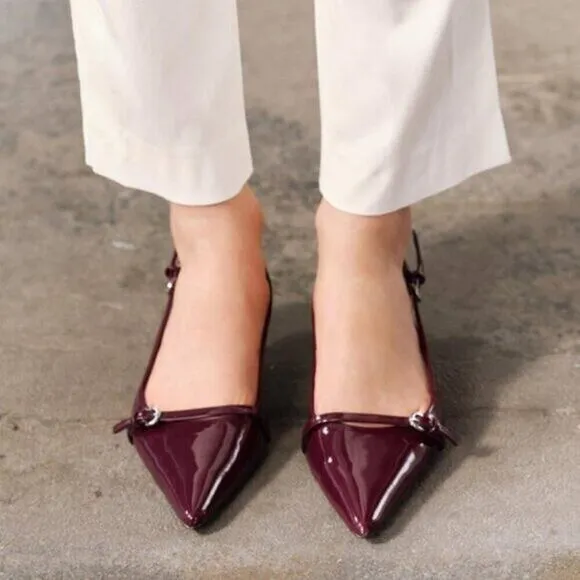 ZARA BLOGGER FAVE!!! Kitten Heel Slingbacks NWT LAST ONE!!!