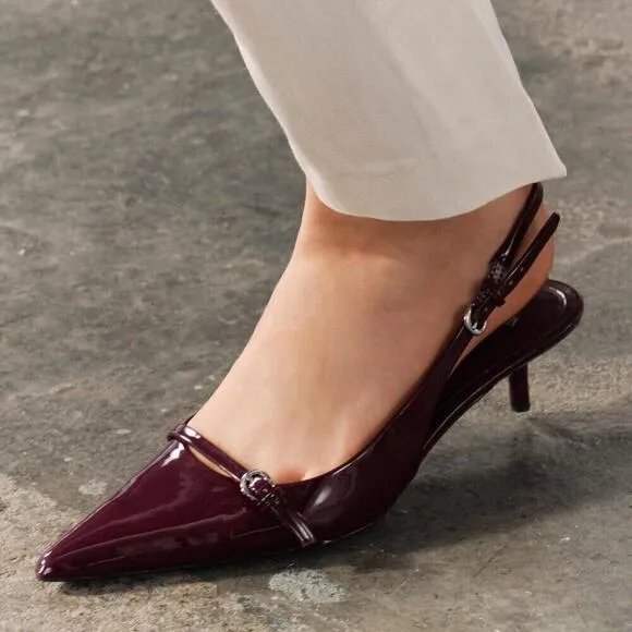 ZARA BLOGGER FAVE!!! Kitten Heel Slingbacks NWT LAST ONE!!!