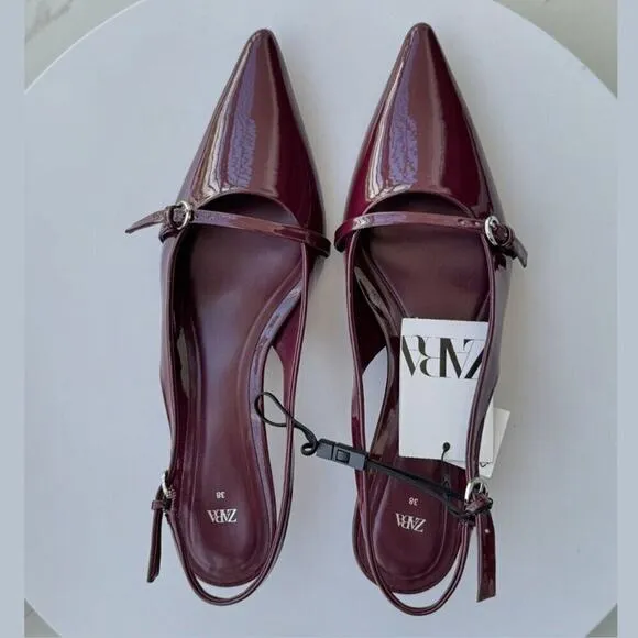ZARA BLOGGER FAVE!!! Kitten Heel Slingbacks NWT LAST ONE!!!