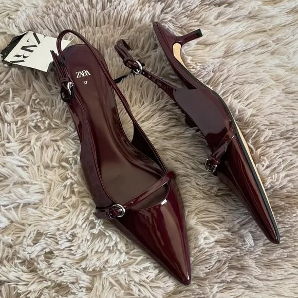 ZARA BLOGGER FAVE!!! Kitten Heel Slingbacks NWT LAST ONE!!!
