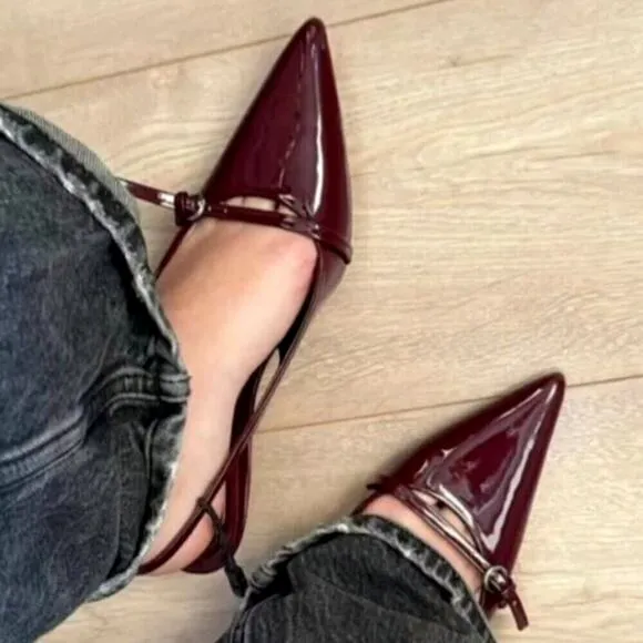 ZARA BLOGGER FAVE!!! Kitten Heel Slingbacks NWT LAST ONE!!!
