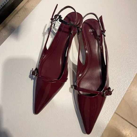 ZARA BLOGGER FAVE!!! Kitten Heel Slingbacks NWT LAST ONE!!!