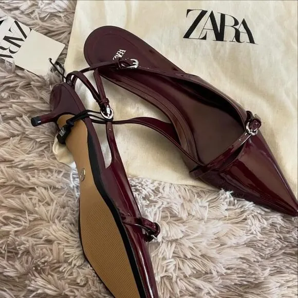 ZARA BLOGGER FAVE!!! Kitten Heel Slingbacks NWT LAST ONE!!!