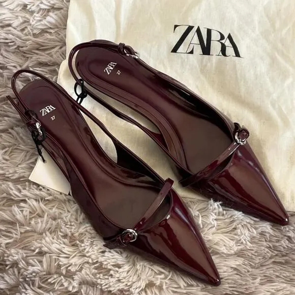 ZARA BLOGGER FAVE!!! Kitten Heel Slingbacks NWT LAST ONE!!!