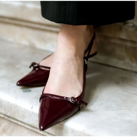 ZARA BLOGGER FAVE!!! Kitten Heel Slingbacks NWT LAST ONE!!!