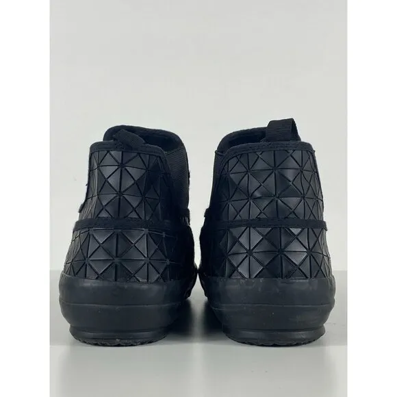 Zara Man Rubber Texture Square/Diamond Pattern Slip On Sneakers Black 44 F147