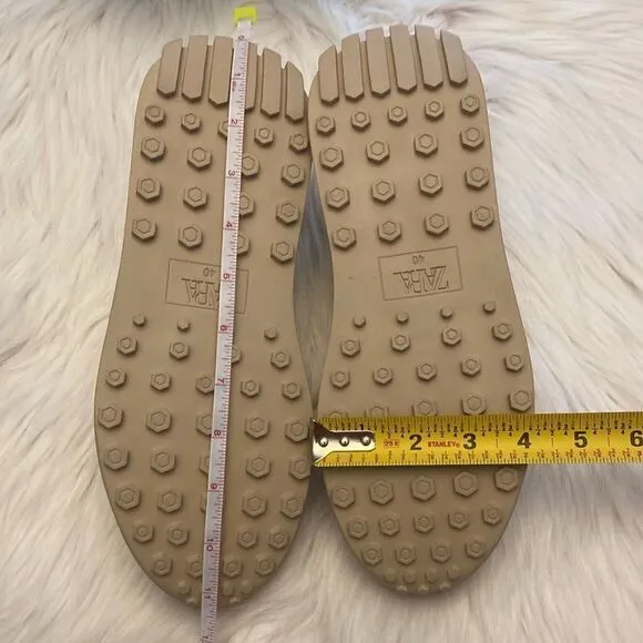 Zara Off White Fabric Sneakers Running Shoes Size 9